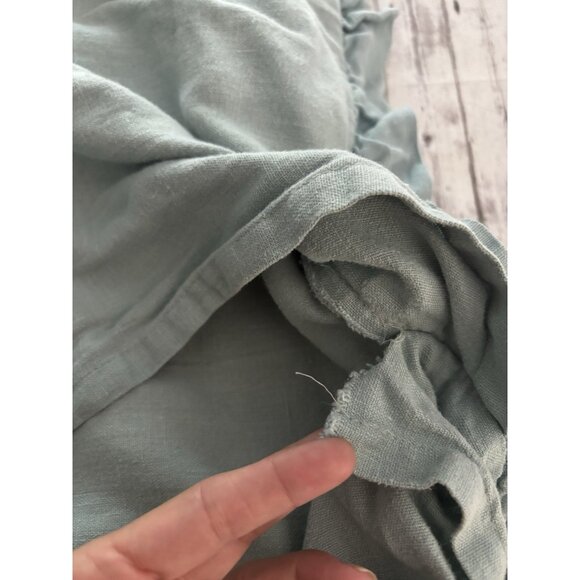 Pottery Barn Vanessa Floral & Blue Standard Pillow Cover Shams Linen Blend LOT - Picture 7 of 9